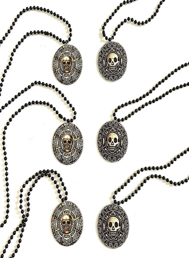 GZYSSL 12 Pcs Halloween Pirate Coin Beads Necklace Pirate Skull Necklaces Accessories Pirate Day Necklaces Party Decorations - Image 3